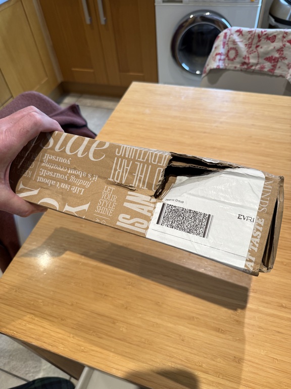 The whole process was first class and could not have been better except for the delivery as the cardboard box packing arrived damp and damaged. Luckily and by some miracle the print inside was undamaged. I recommended to your customer services that sturdy tubes should be used for rolled prints.